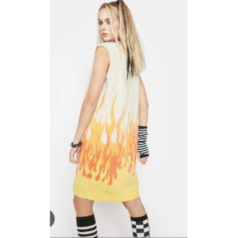 The Ragged Priest Flame Rider Knit Sweater Vest Women's Size M Dollskill‎ Alt